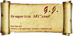 Gregorics József névjegykártya